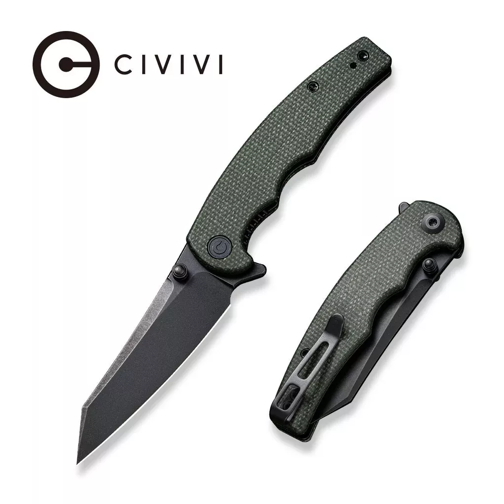 CIVIVI P87 Folder Flipper Knife Micarta Handle (2.90″ Nitro-V Blade) C21043-3