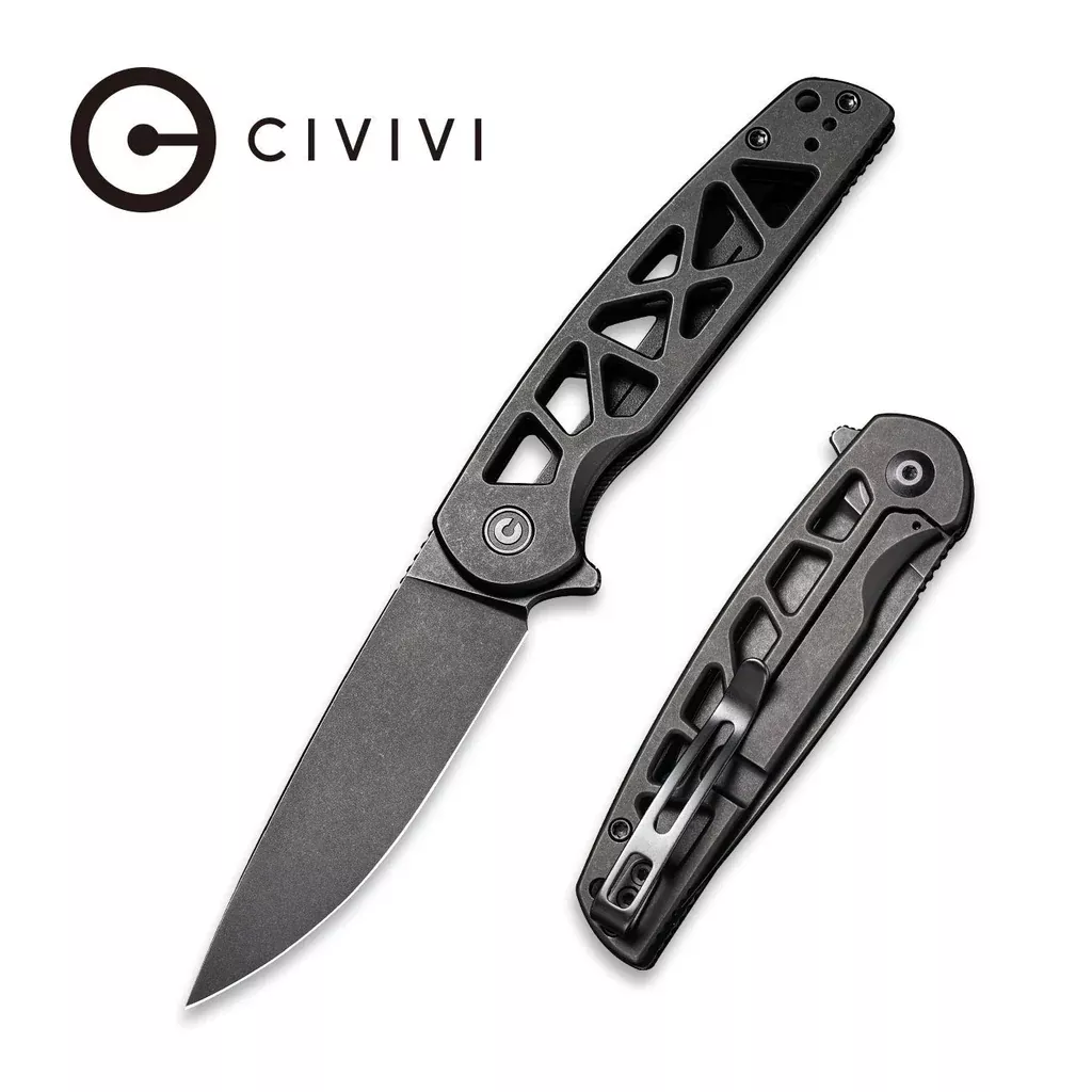CIVIVI Perf Flipper Knife Stainless Steel Handle (3.12″ Nitro-V Blade) C20006-B