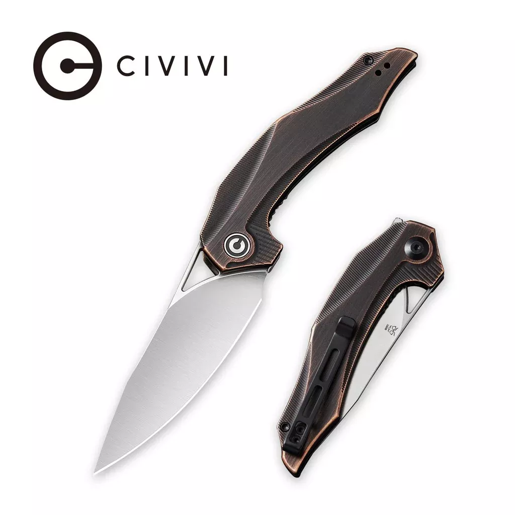 CIVIVI Plethiros Flipper Knife Copper Handle (3.45" 154CM Blade) C904D