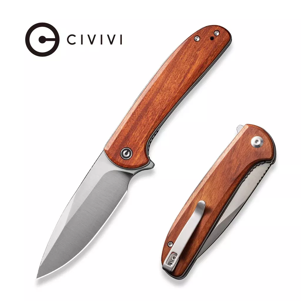 CIVIVI Primitrox Flipper Knife Wood Handle (3.48″ Nitro-V Blade) C23005A-3