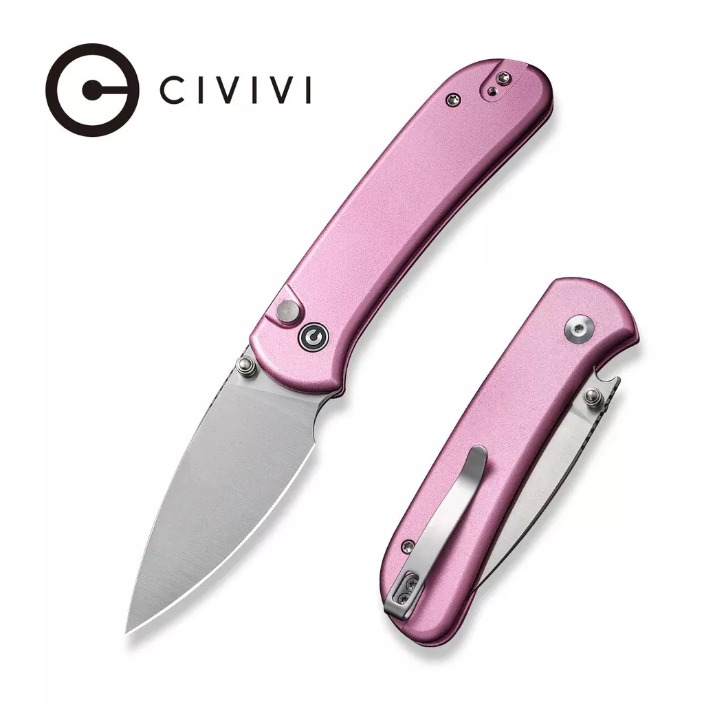 CIVIVI Qubit Button Lock & Thumb Stud Knife Aluminum Handle (2.98" 14C28N Blade) C22030E-1