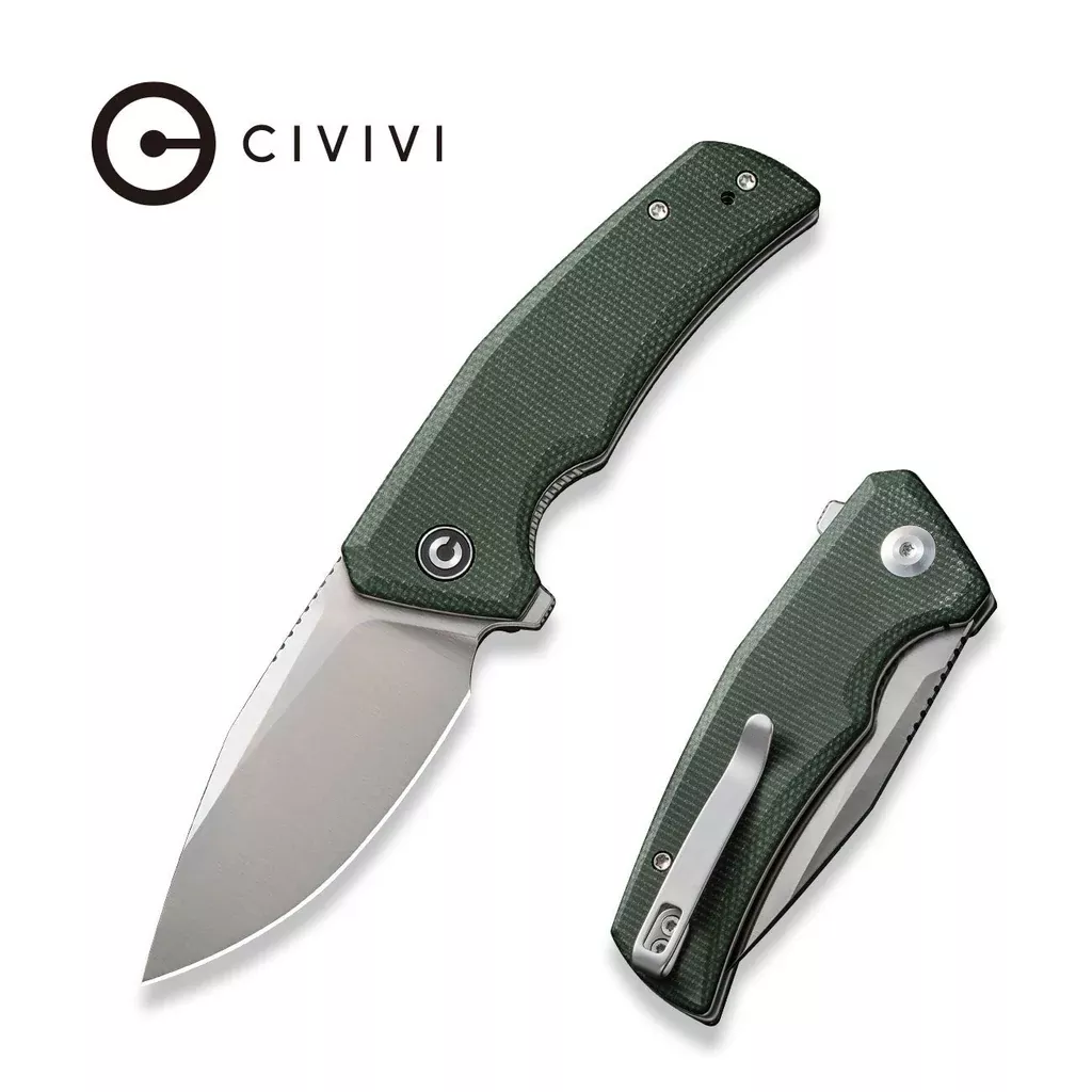 CIVIVI Regulatron Flipper Knife Micarta Handle (2.98″ Nitro-V Blade) C23006-2