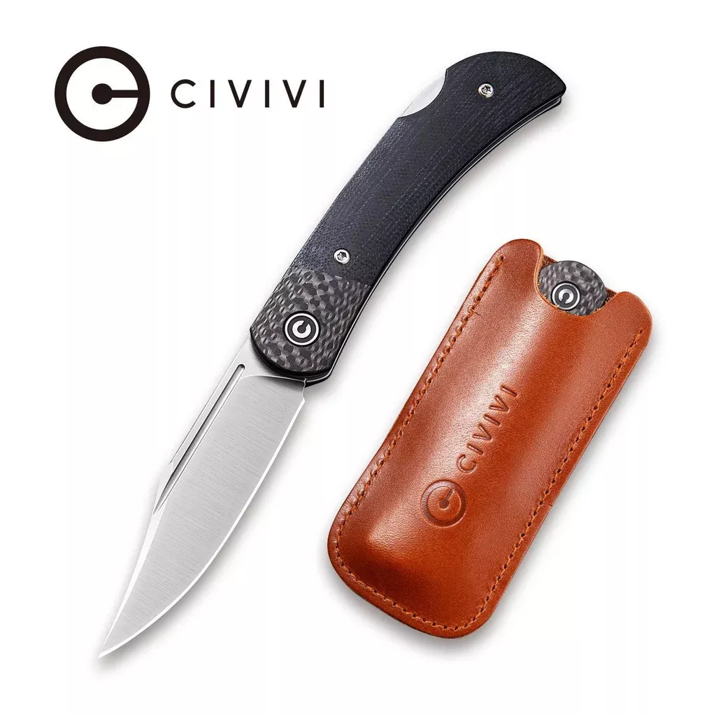 CIVIVI Rustic Gent Lock Back Knife G10 & Carbon Fiber Handle (2.97″ D2 Blade) C914A