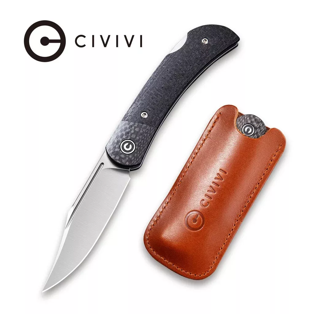 CIVIVI Rustic Gent Lock Back Knife Micarta & Carbon Fiber Handle (2.97" D2 Blade) C914E