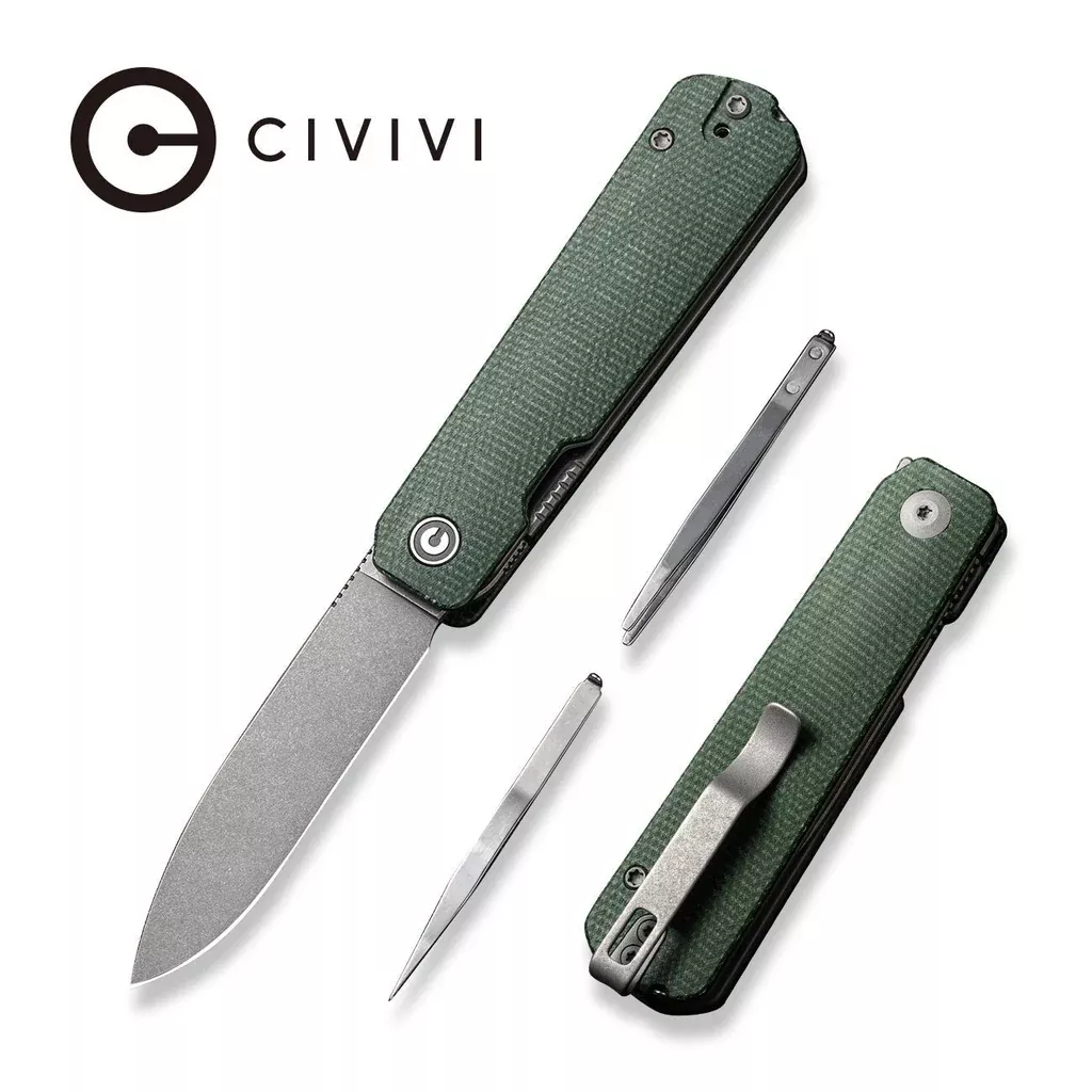 CIVIVI Sendy Flipper Knife Micarta Handle (2.83″ Nitro-V Blade) C21004A-1