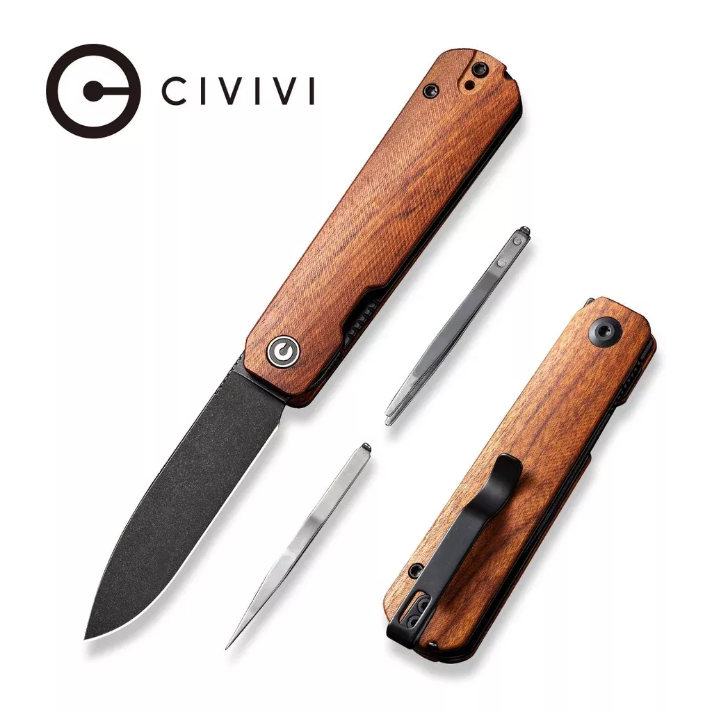 CIVIVI Sendy Flipper Knife Wood Handle (2.83″ Nitro-V Blade) C21004A-2