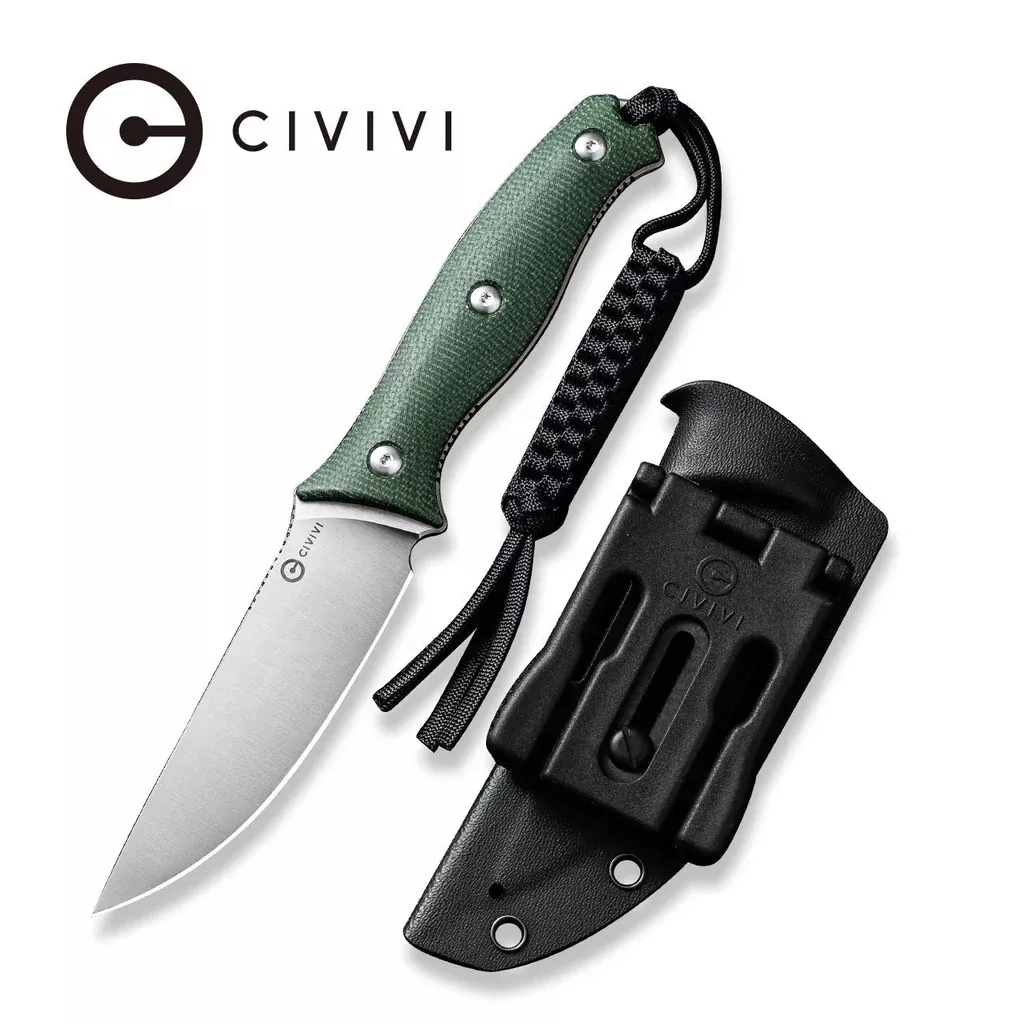 CIVIVI Stormridge Fixed Blade Knife Micarta Handle (3.92″ Nitro-V Blade) C23041-3