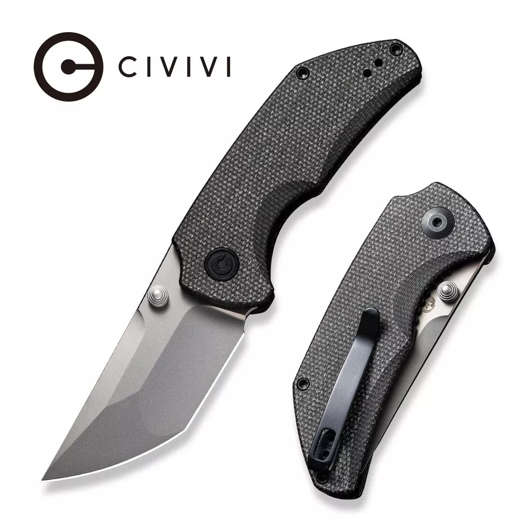 CIVIVI Thug 2 Thumb Stud Knife Micarta Handle (2.69″ Nitro-V) C20028C-3