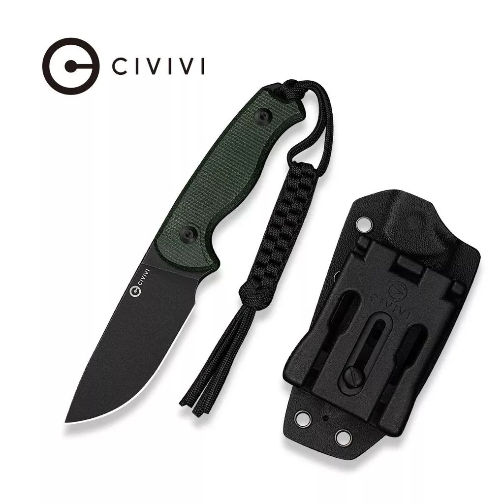CIVIVI Timberbark Fixed Blade Knife Micarta Handle (3.2″ 14C28N Blade) C23094-3