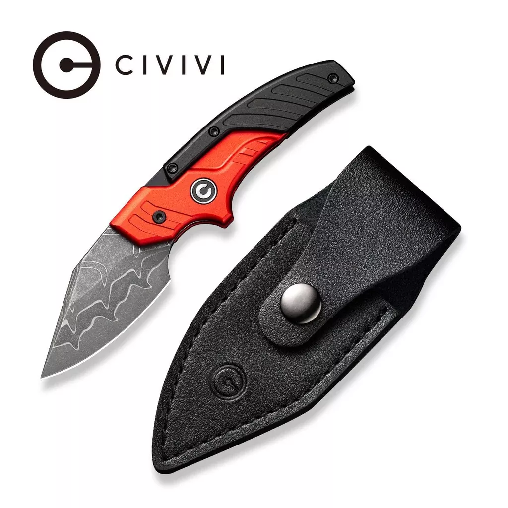 CIVIVI Typhoeus Adjustable Fixed Blade Knife Aluminum Handle (2.27″ Damascus Blade) C21036-DS1