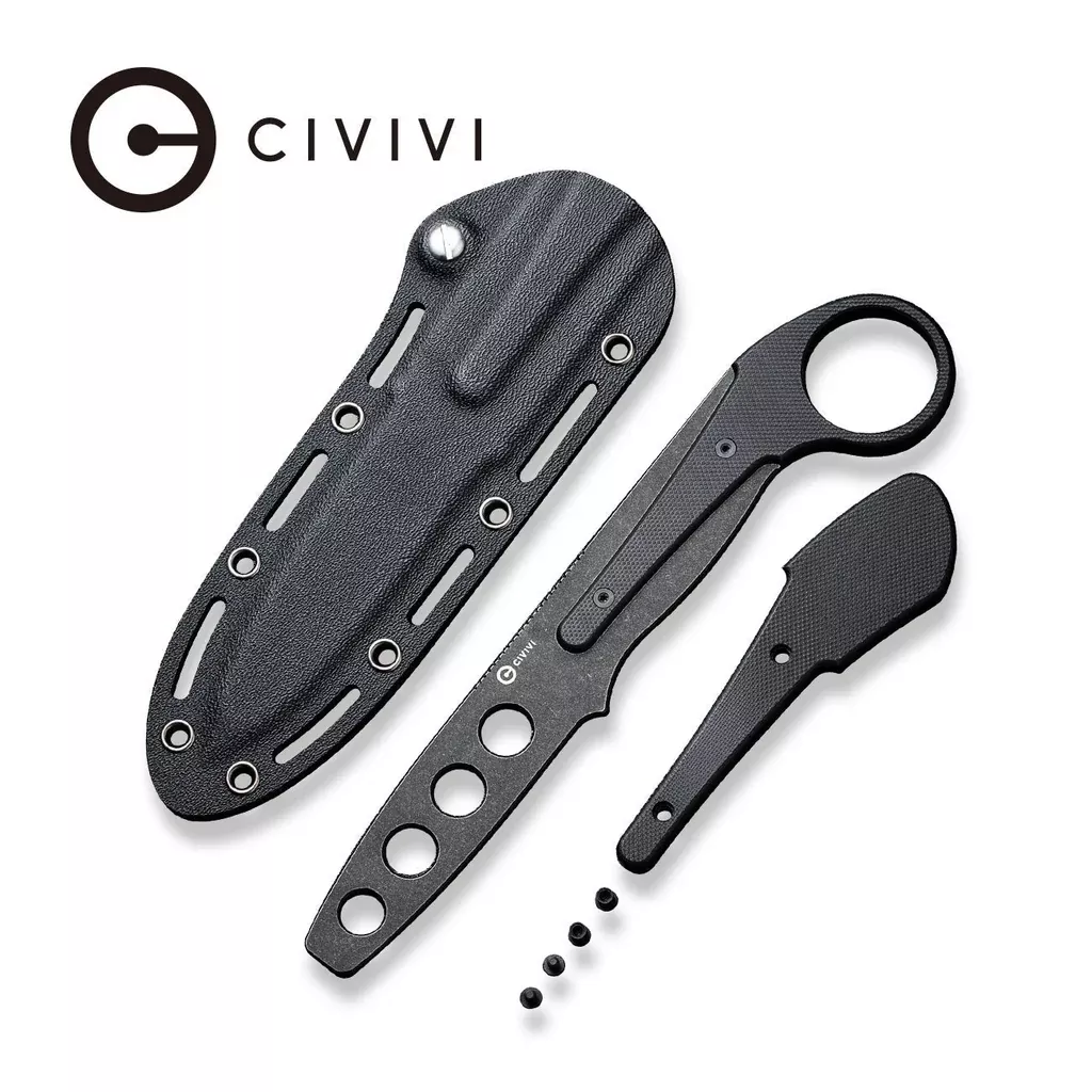 CIVIVI Varius Fixed Blade Knife G10 Handle (3.26″ D2 Dull Trainer Blade) C22009C-1