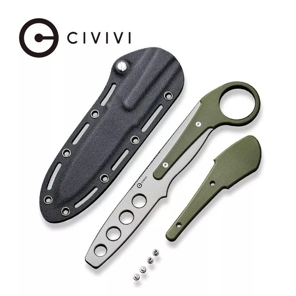 CIVIVI Varius Fixed Blade Knife G10 Handle (3.26″ D2 Dull Trainer Blade) C22009C-2