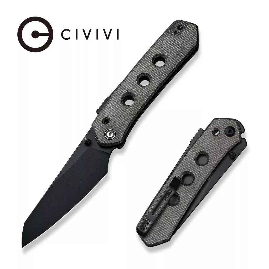 CIVIVI Vision FG Thumb Stud & Superlock Knife Micarta Handle (3.54″ Nitro-V Blade) C22036-3