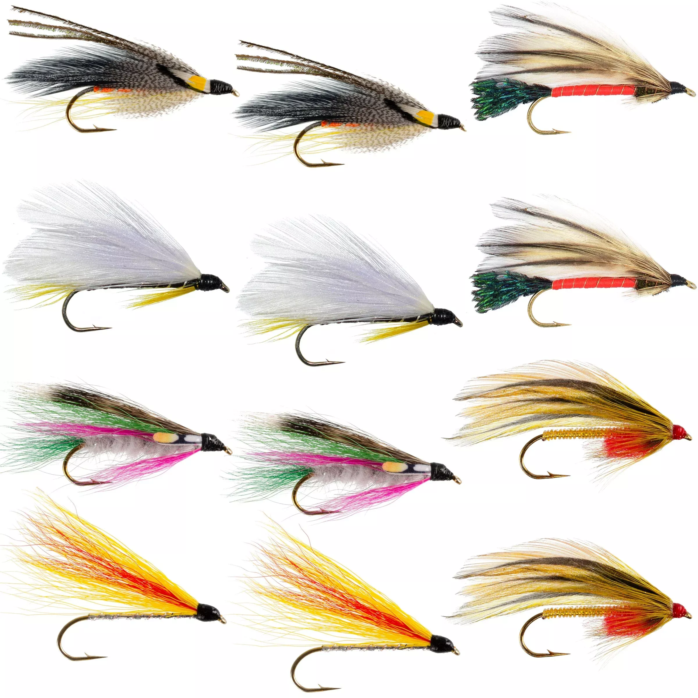 Classic Streamers Fly Fishing Flies Collection – Assortment of 12 Trout Wet Fly Streamer Flies – Hook Size 4