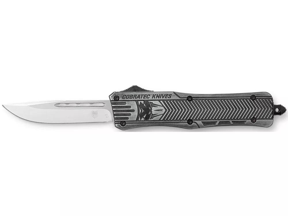 CobraTec 3" OTF Drop Point Knife D2 American Flag Aluminum Handle