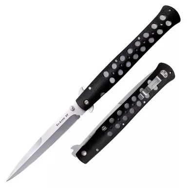 Cold Steel 26SXP Ti-Lite 6.00" AUS8A Spear Point Plain Edge Blade, Black Zy-Ex™ Handle