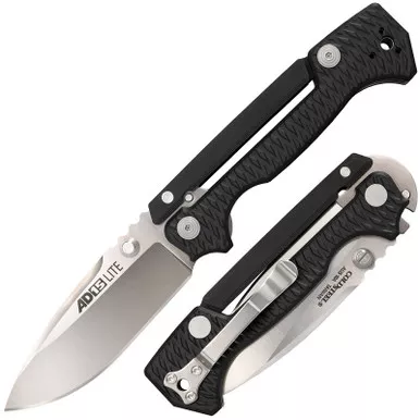Cold Steel 58SQL AD-15 Lite Folding Knife 3.50" AUS10A Drop Point Plain Edge Blade, Black Griv-Ex™ Handle