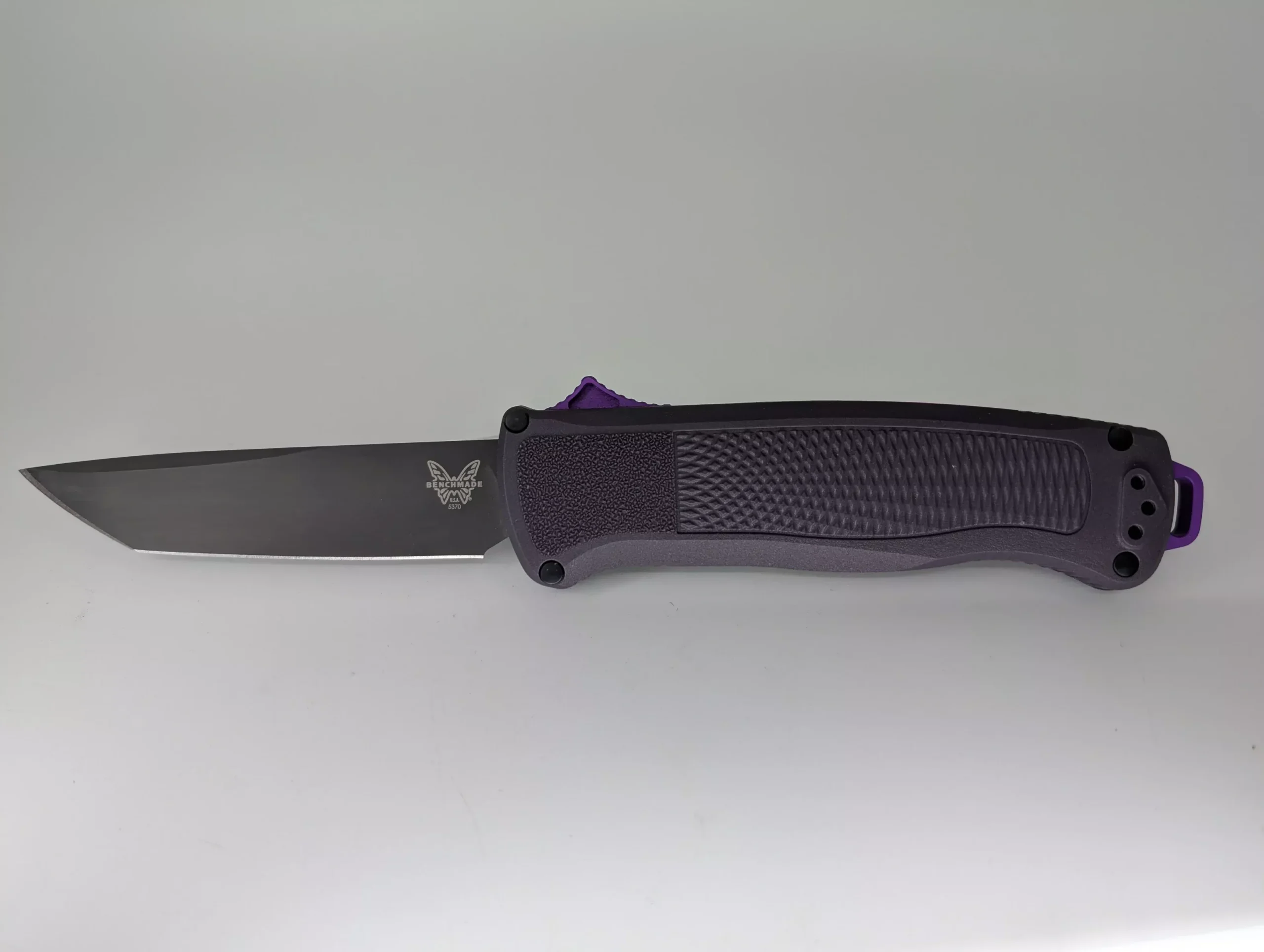 *Consignment* Benchmade Shootout Dark Purple Grivory Out the Front Knife