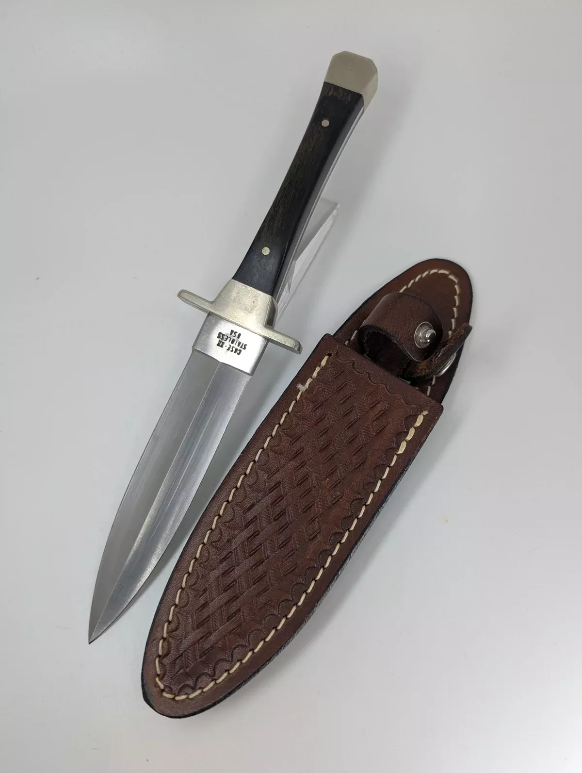 *Consignment* Case XX SS Boot Hunter Fixed Blade Knife w/ Leather Sheath