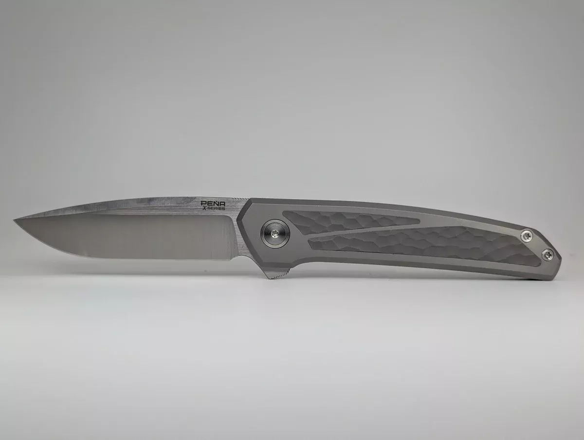 *Consignment* Enrique Peña X Series Cobra Titanium Jigged Dark Bead Blast Framelock Folding Knife