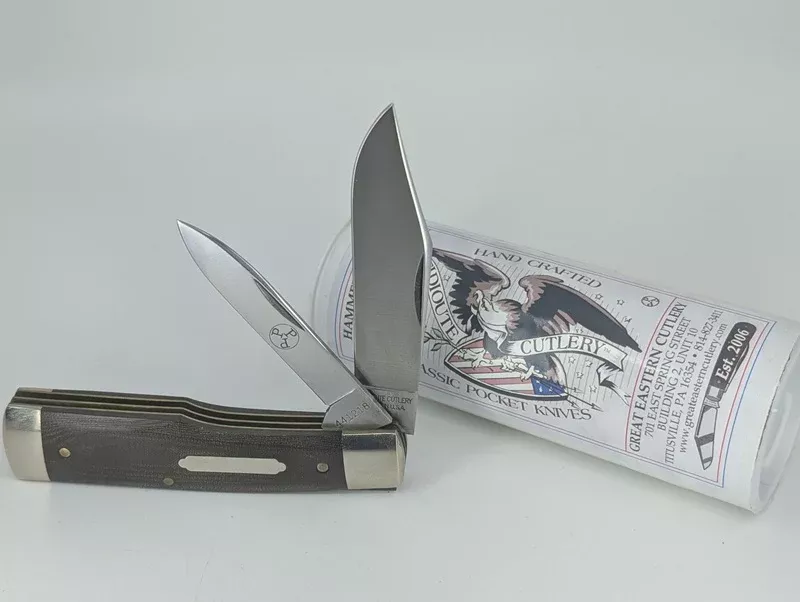 *Consignment* Great Eastern Cutlery Model 44 Buffalo Jack OD Green Linen Micarta Pocket Knife