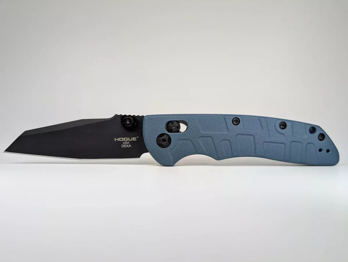 *Consignment* Hogue Deka Wharncliffe Magnacut w/Lex Custom Blue Ti Scales Folding Knife