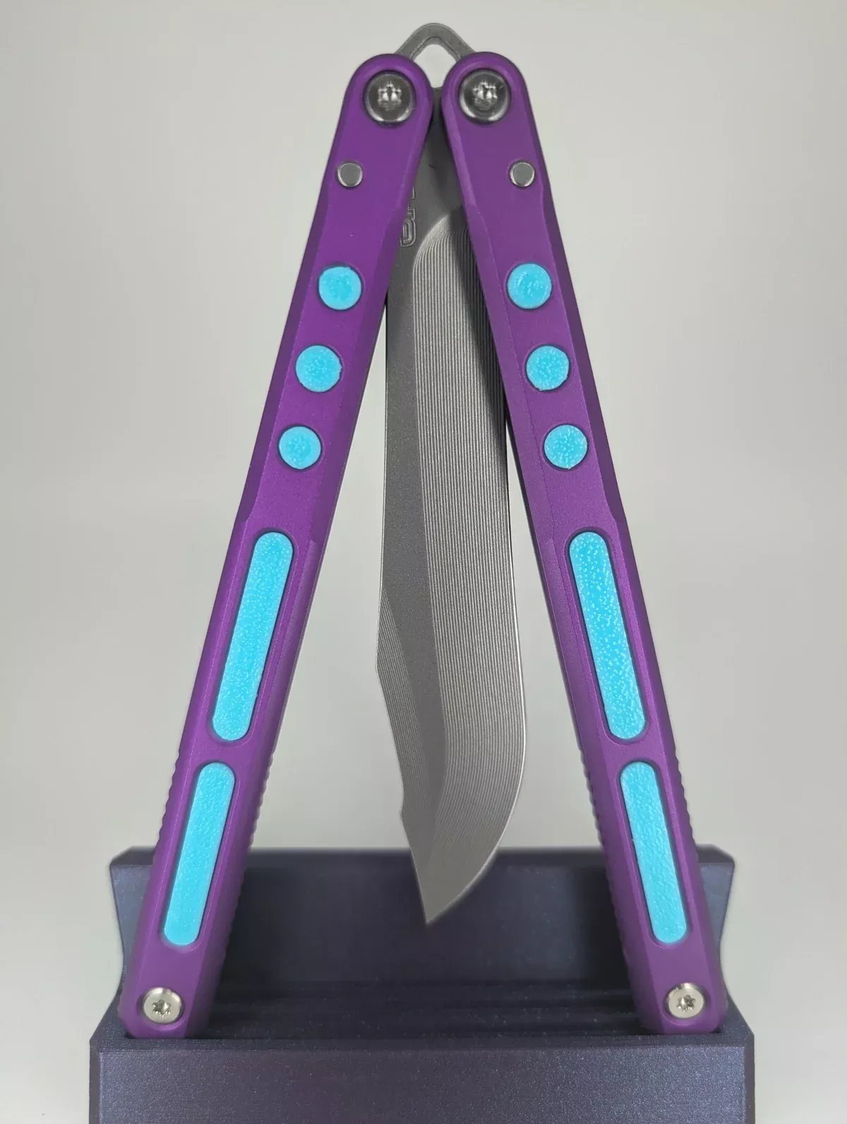 *Consignment* JK Design Regime Purple / Blue Live Blade Balisong #193