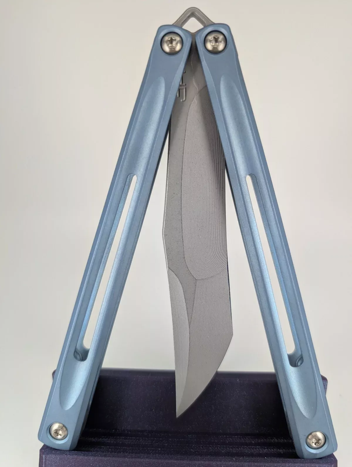 *Consignment* JK Designs Embargo Light Blue Live Blade Balisong #297