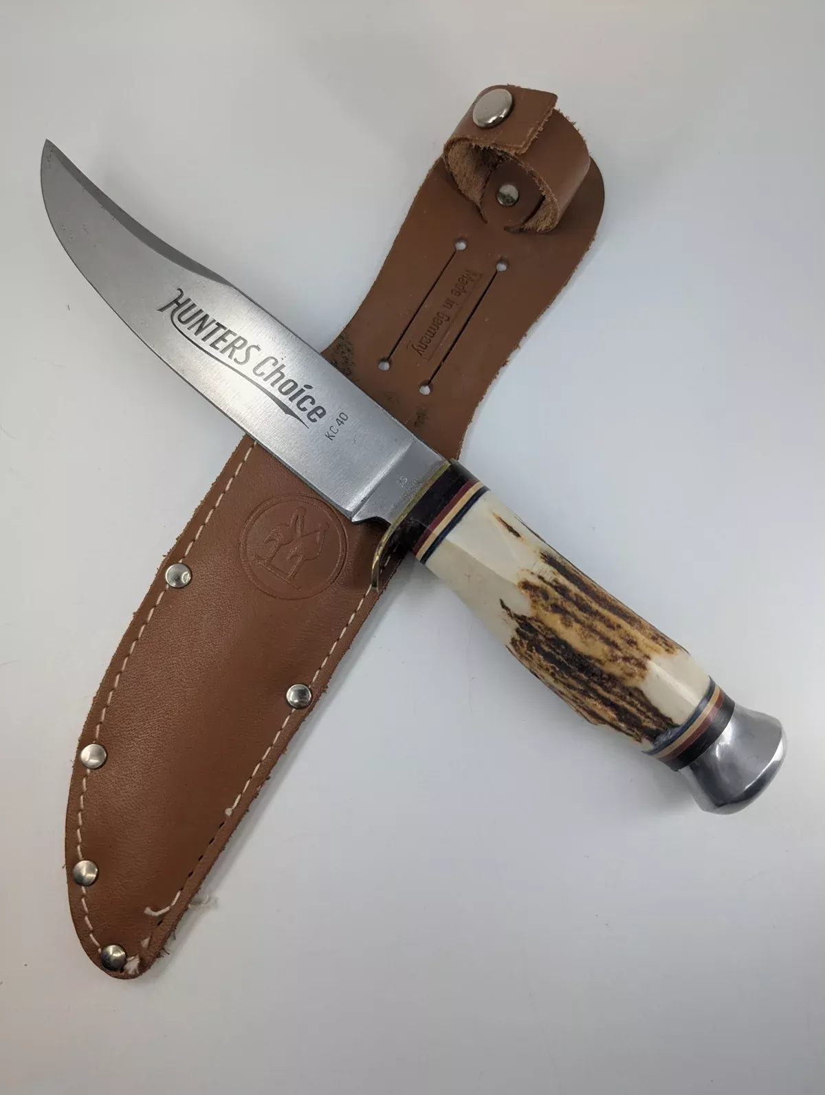 *Consignment* Kissing Crane "Hunter's Choice" Stag Handle Fixed Blade Knife