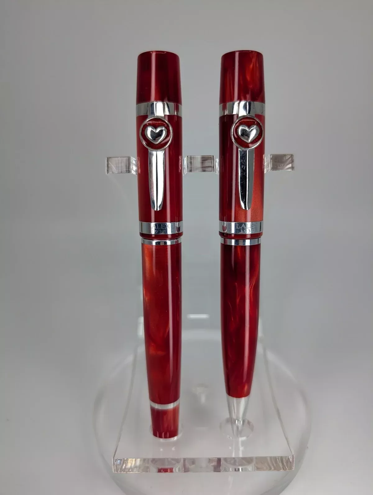 *Consignment* LALEX Vintage Red “Heart” Fountain Pen (M) / Ballpoint Pen Set