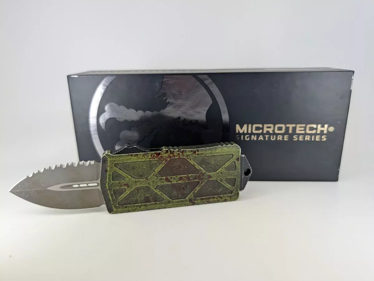 *Consignment* Microtech Exocet D/E Outbreak Full Serrated Out the Front Knife