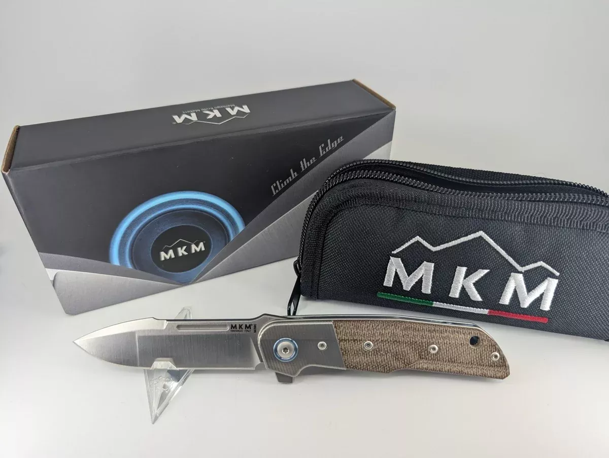 *Consignment* MKM Clap Green Canvas Micarta w/ Ti Bolster Linerlock Folding Knife