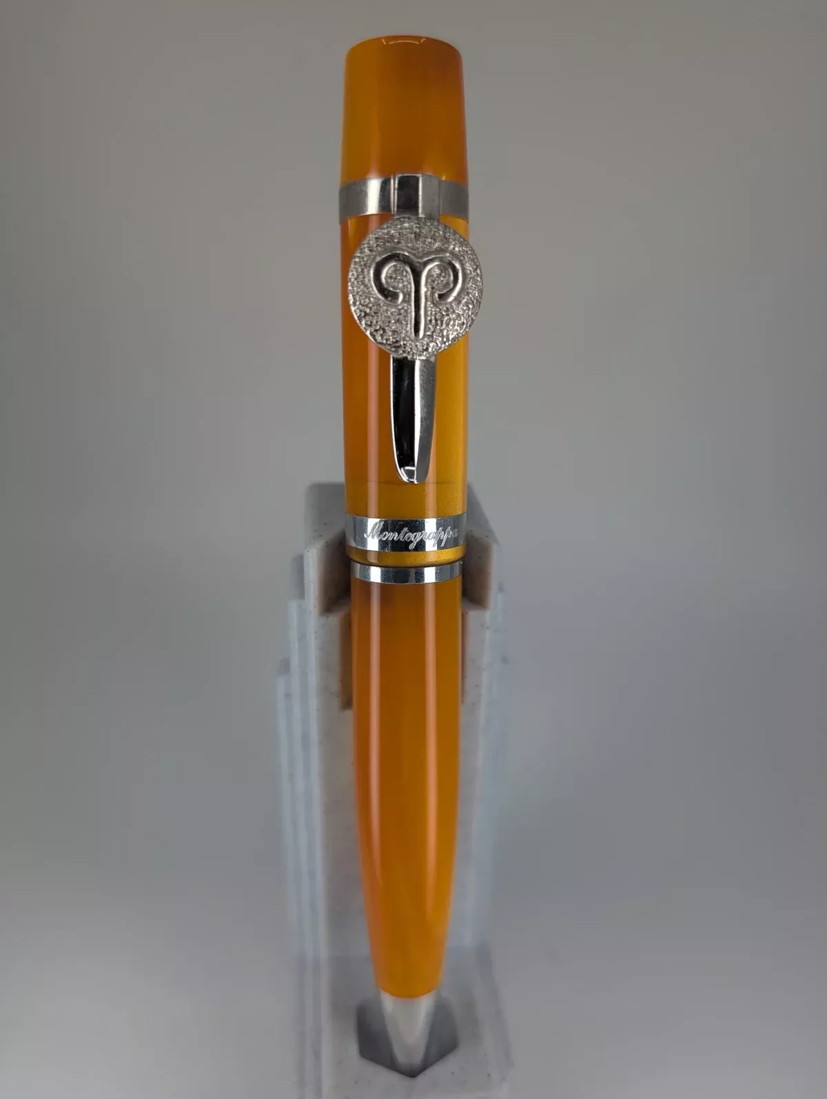 *Consignment* Montegrappa Zodiac “Aries” Orange Resin Ballpoint Pen