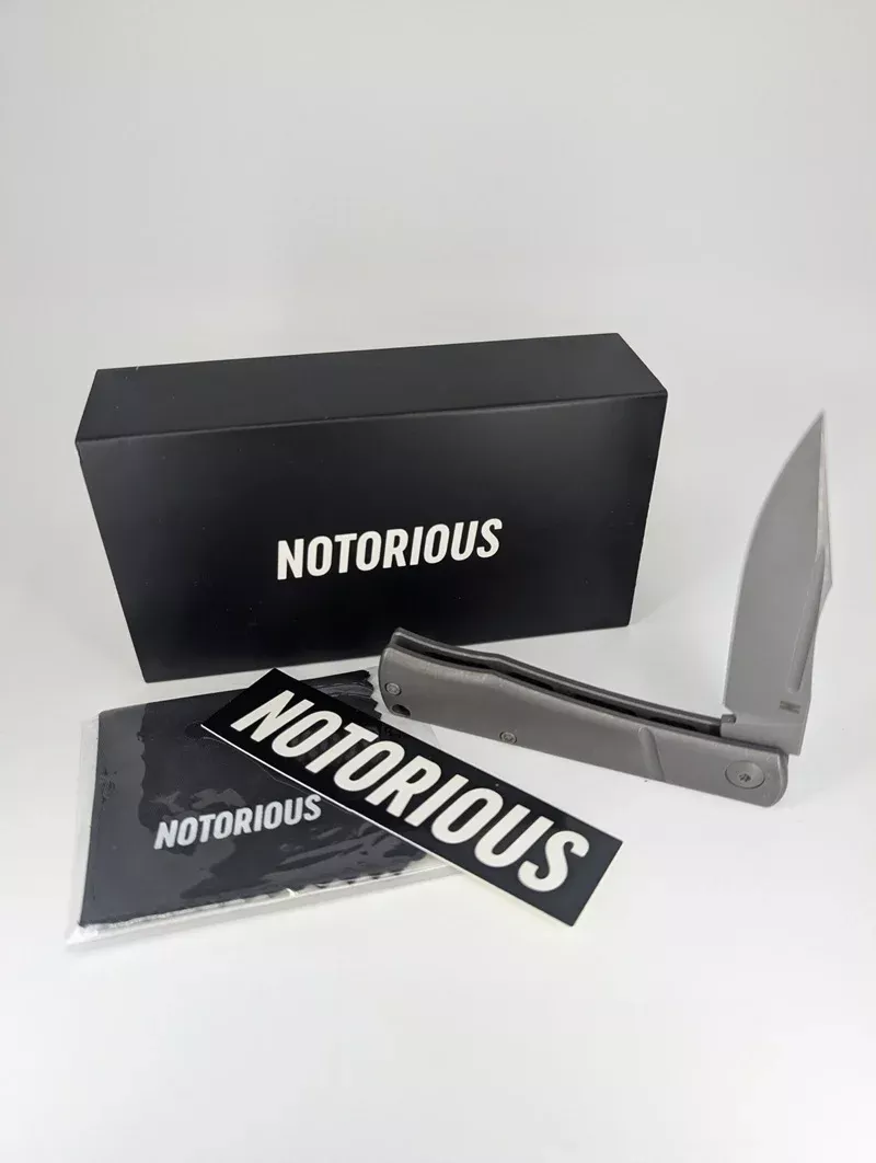 *Consignment* Notorious EDC Kingpin Titanium Dark Stonewashed Slipjoint Knife