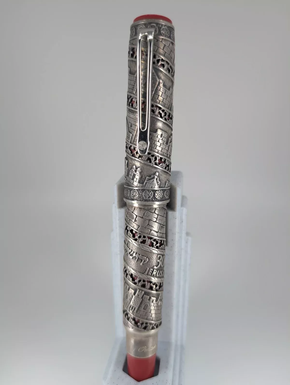 *Consignment* OMAS Jerusalem 3000 Limited Edition Sterling Silver Fountain Pen 18k Gold Broad Nib