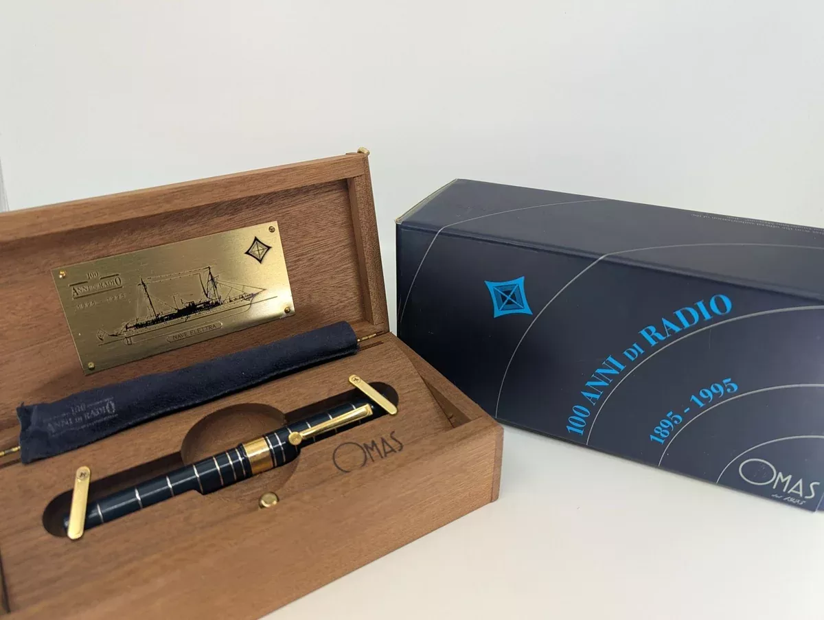 *Consignment* OMAS Marconi Blue 1995 Fountain Pen 18k Gold Fine Nib