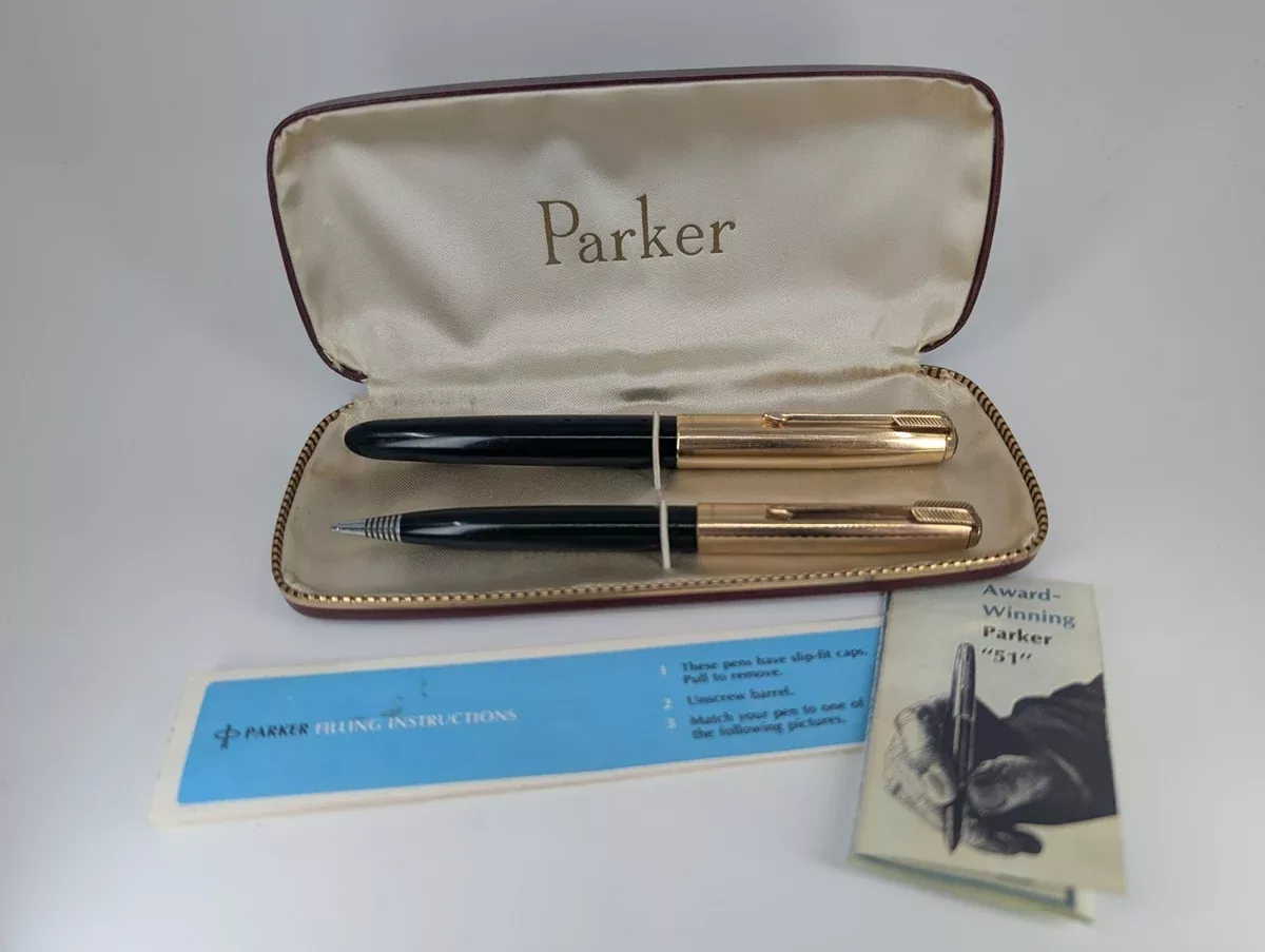 *Consignment* Parker 51 Forest Green Fountain Pen / Pencil Set