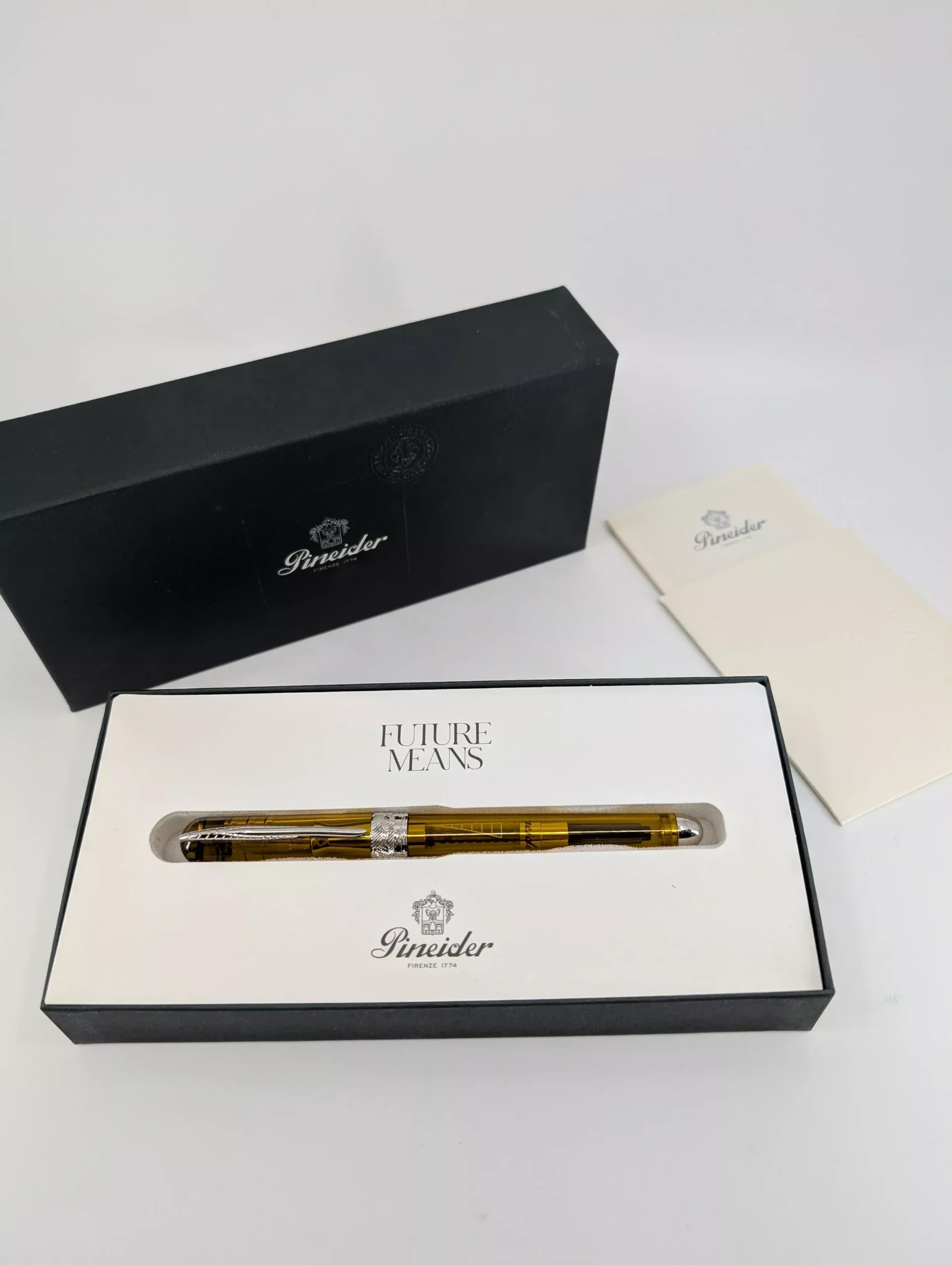 *Consignment* Pineider Avatar Amber Fountain Pen Steel Extra Fine Nib