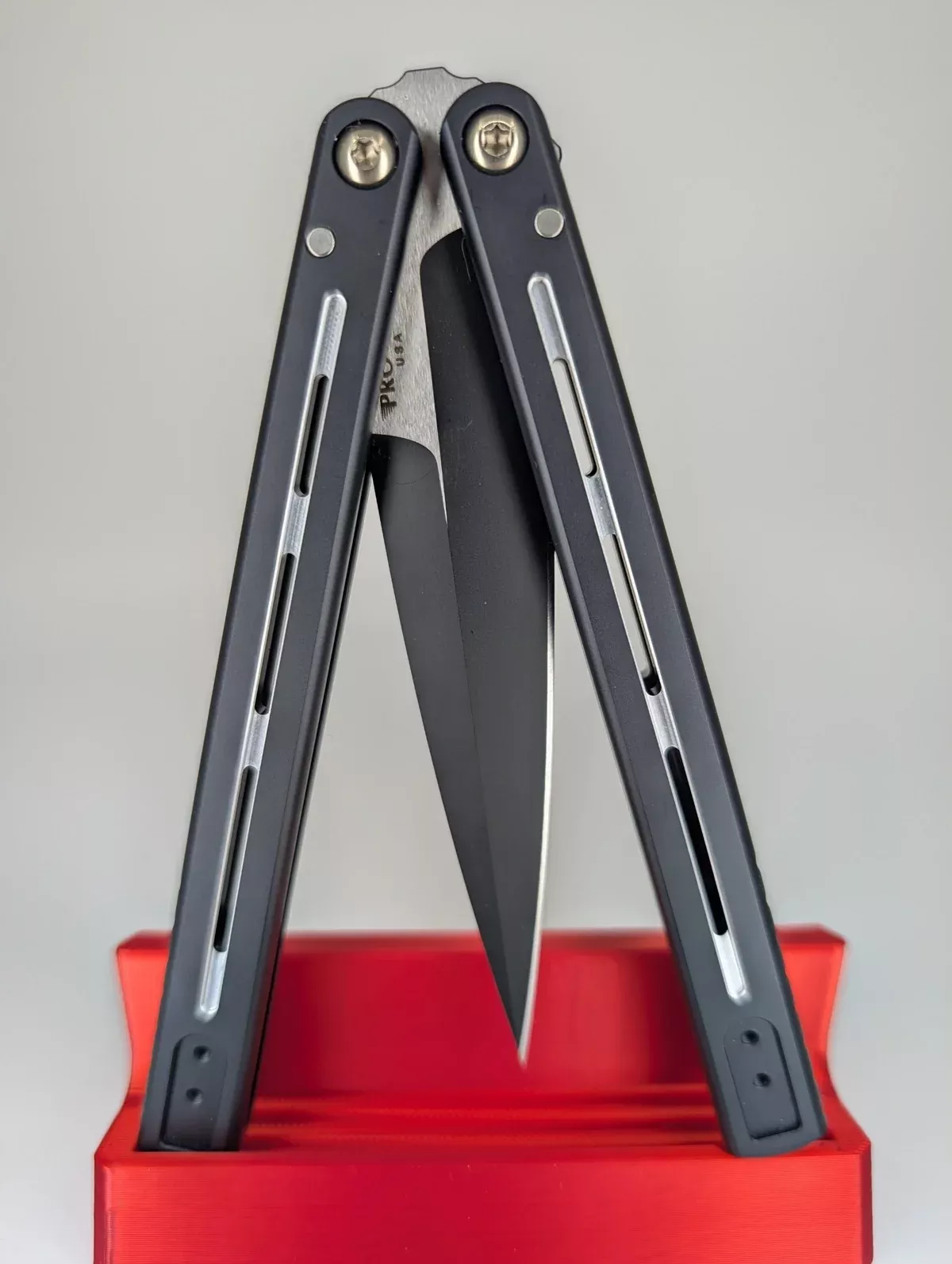 *Consignment* Protech x Squid Industries Fly Father 2 Black Live Blade Balisong