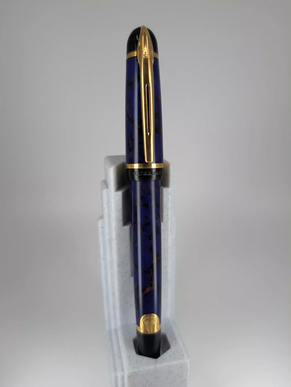 *Consignment* Waterman Phileas Blue Marble Fountain Pen Fine Nib