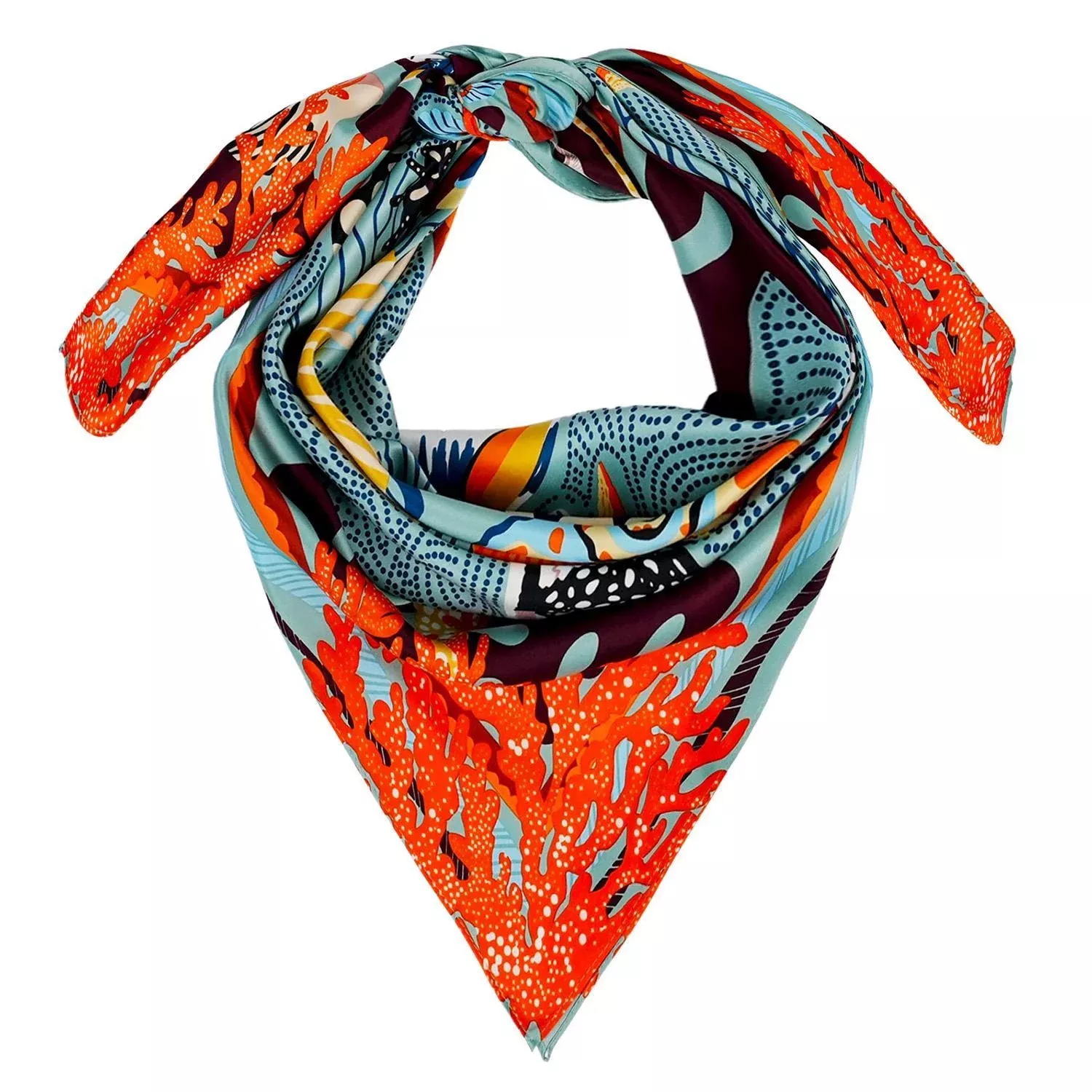 Coral Blue Medium Scarf