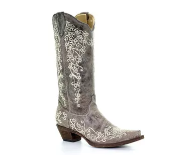 CORRAL Womens Crater Bone Embroidery Brown Boots (A1094-LD)