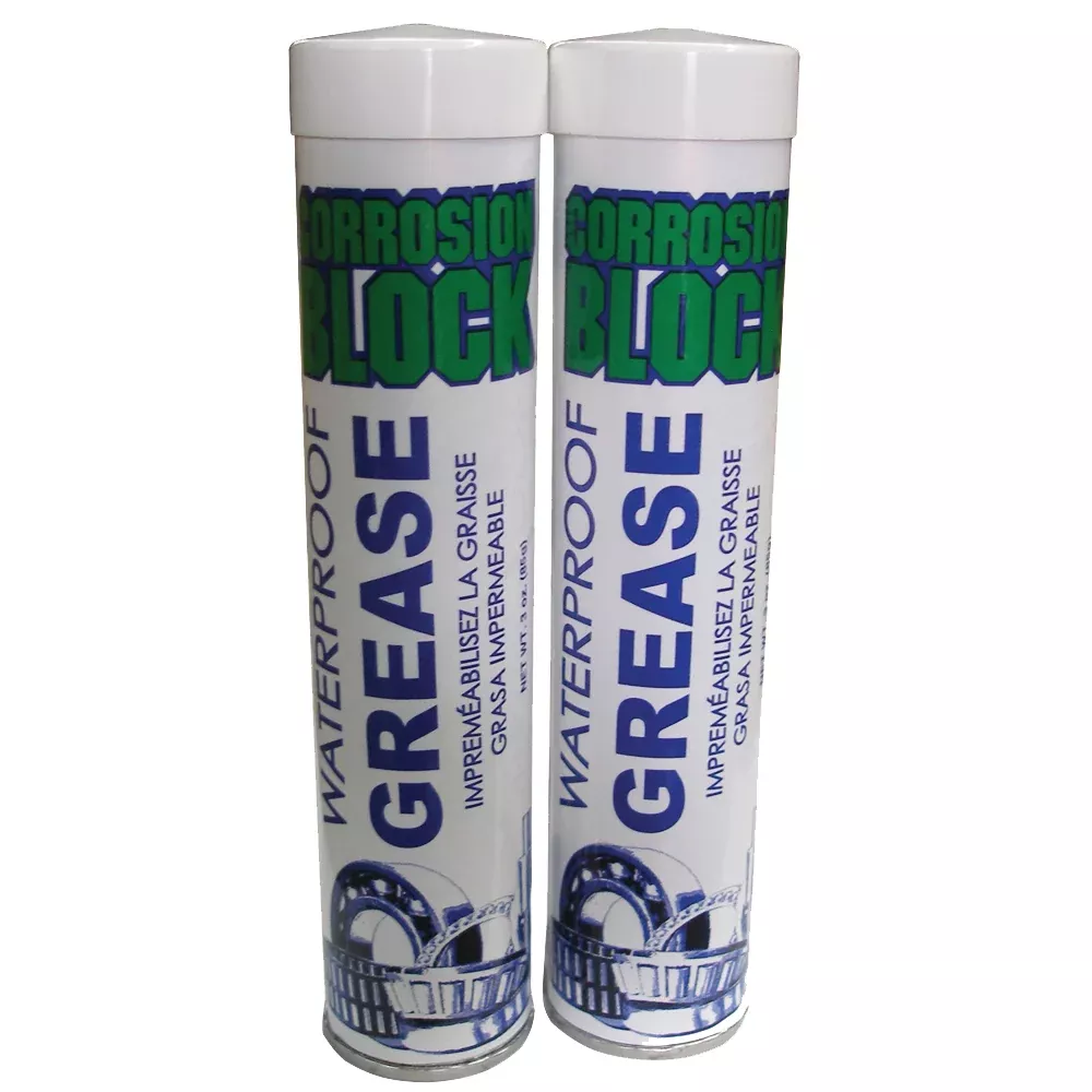 Corrosion Block High Performance Waterproof Grease - (2) 3oz Cartridges - Non-Hazmat, Non-FlammableNon-Toxic - 25003