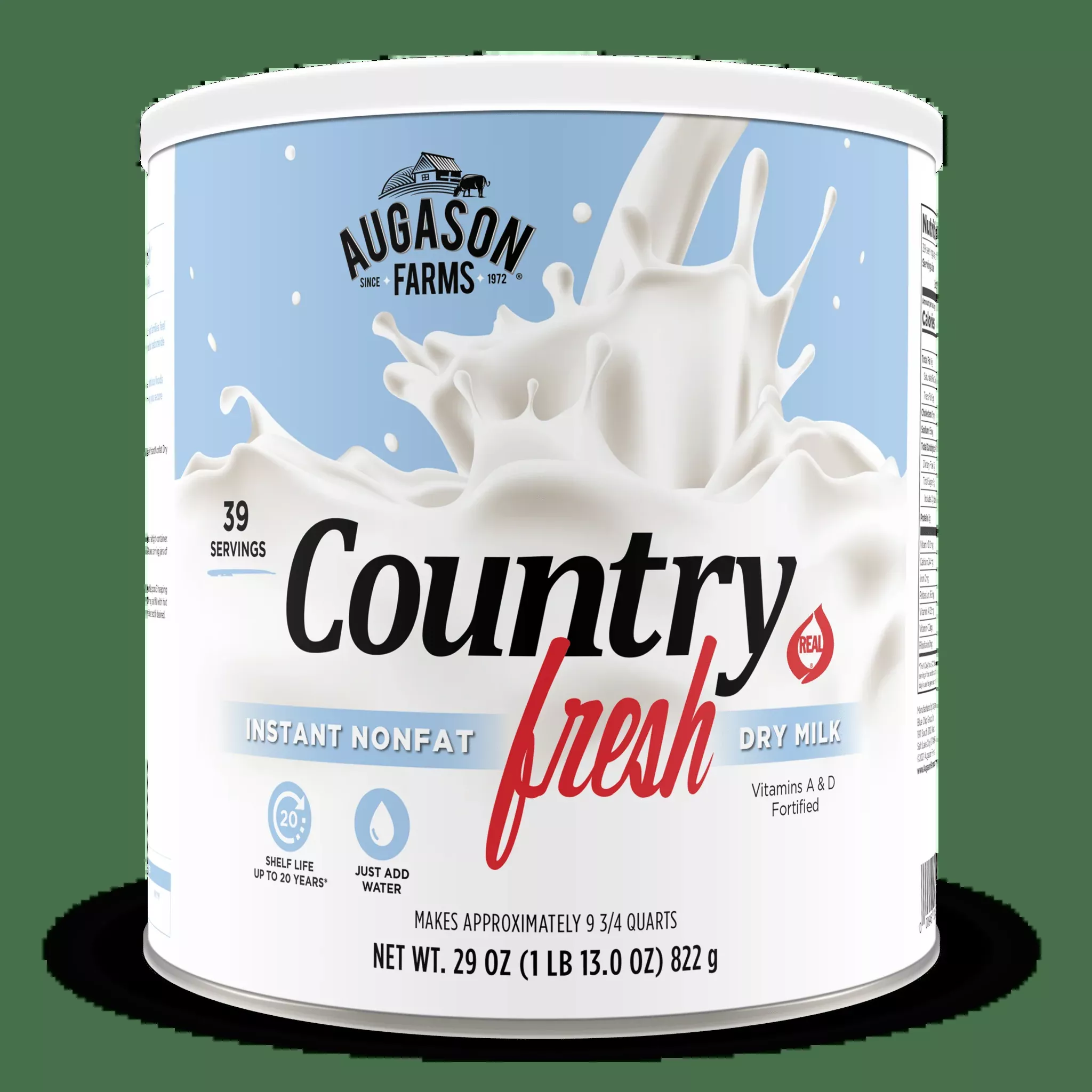 Country Fresh Instant Nonfat Dry Milk Can, 39 Servings