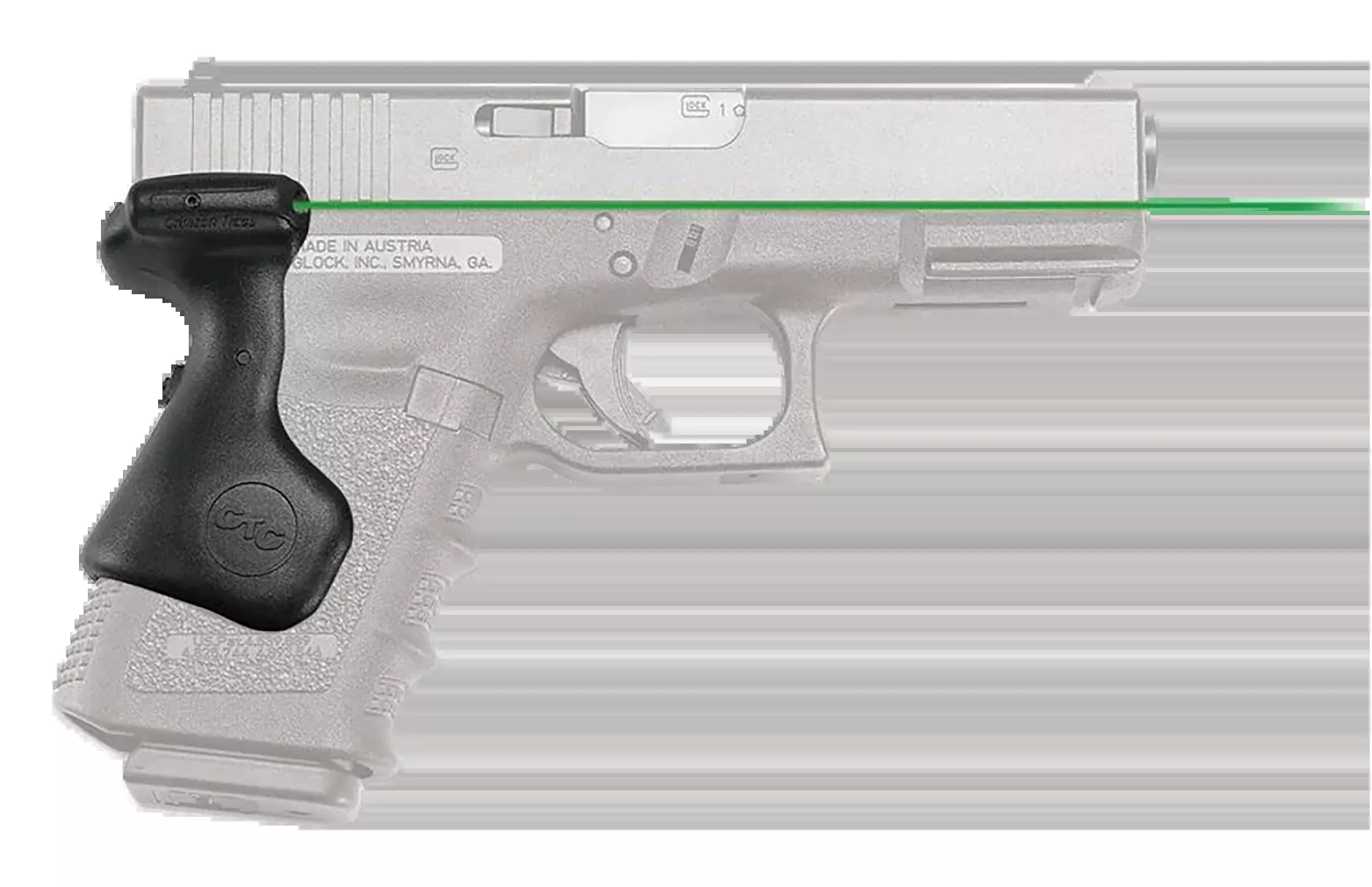 Crimson Trace Green Lasergrips for Glock Compact Gen 3/4/5 Pistols, Rear Activation, Adjustable – 0167501