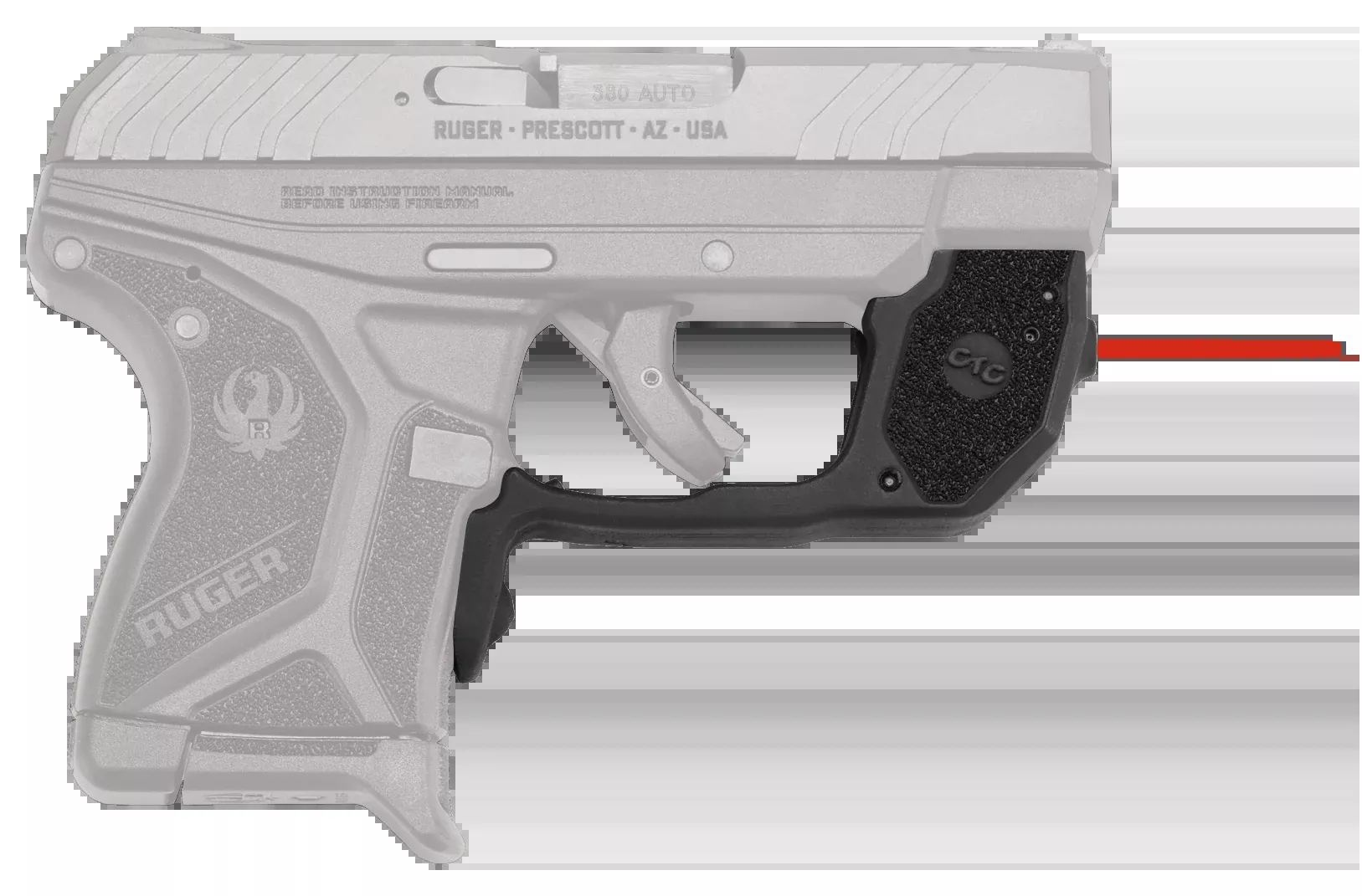 Crimson Trace Laserguard Red Laser Sight for Ruger LCP II, Black Polymer Trigger Guard, 0173101