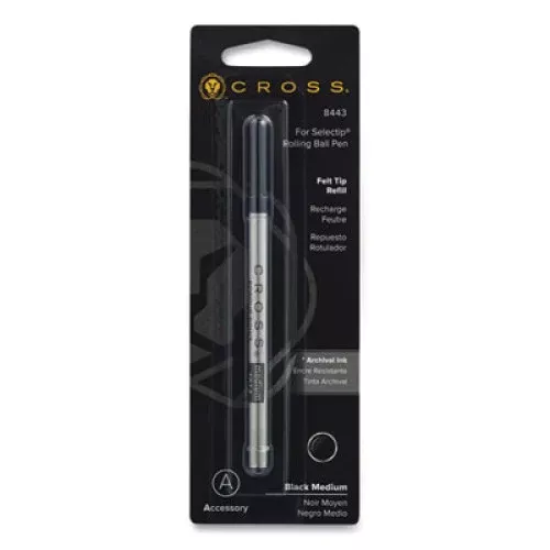 Cross Rollerball Refill 8443 Black Medium Felt Tip