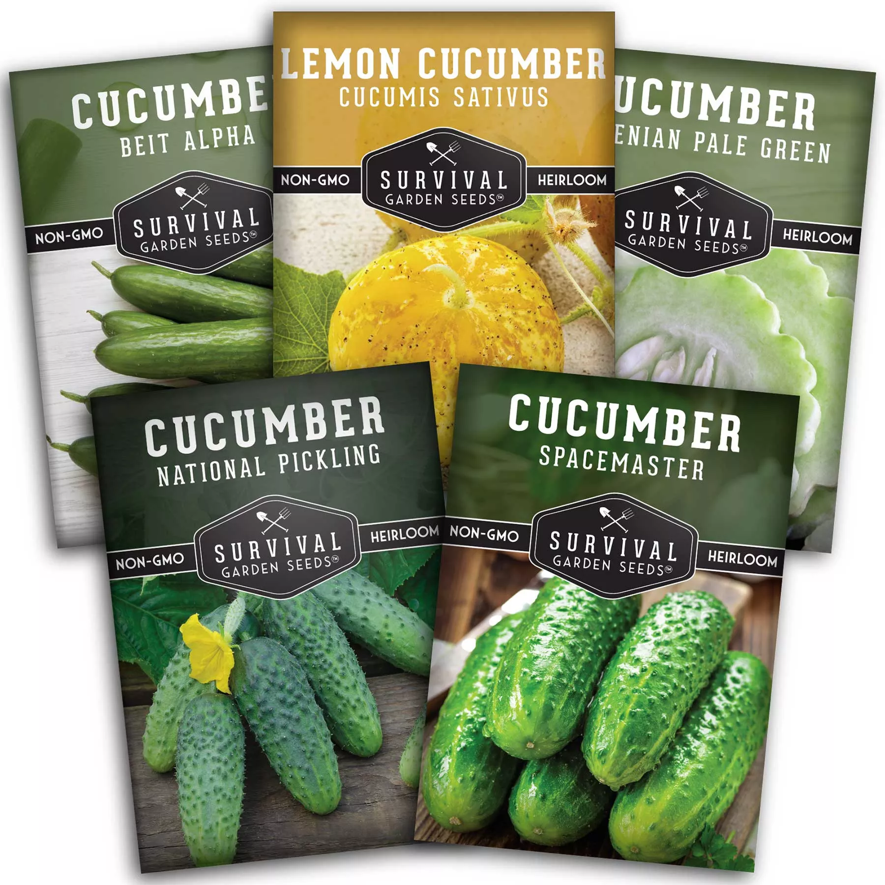 Cucumber Seed Collection – Armenian, Beit Alpha, Lemon, National Pickling & Spacemaster Varieties