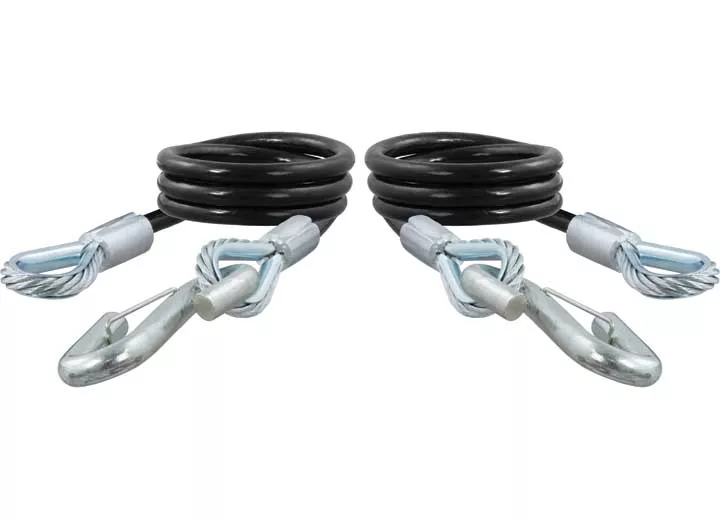 Curt 44" Safety Cables with Two Snap Hooks, 7,500 LBS, Vinyl-Coated, 2 Pack• 80176