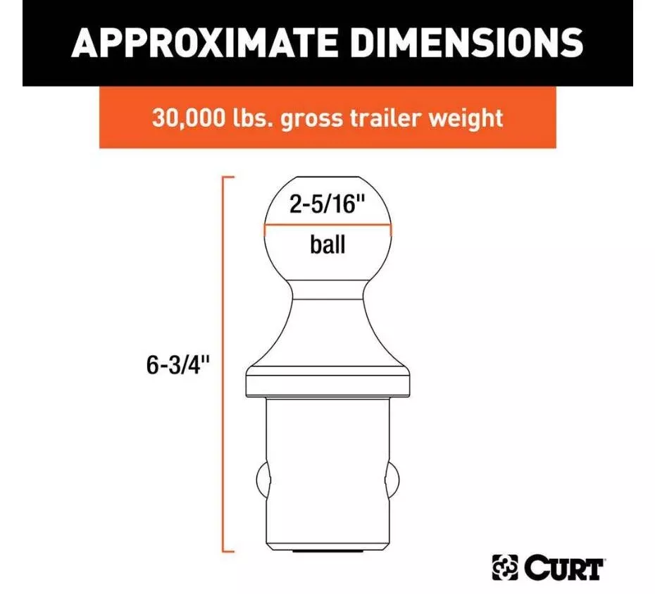 Curt OEM Puck System 2-5/16" Gooseneck Ball, RAM, 30K• 60601